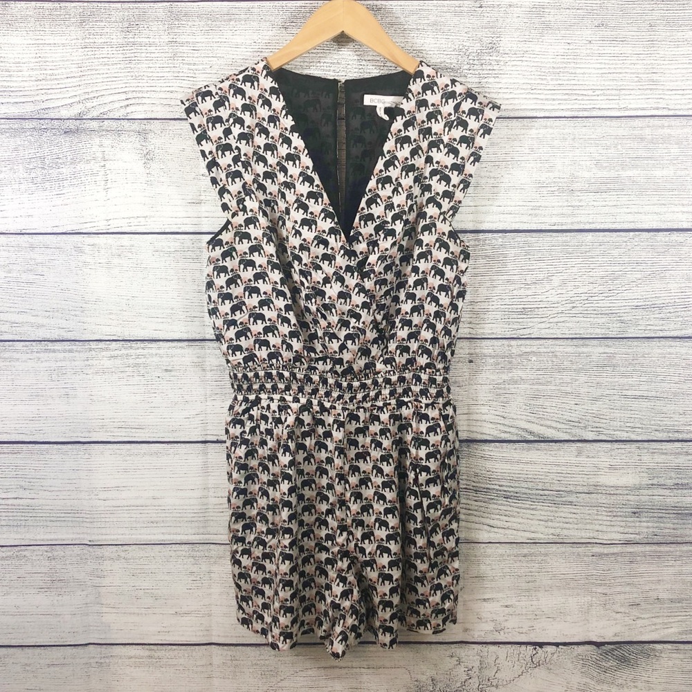 Bcbgeneration Elephant Print Romper Size Medium - image 1